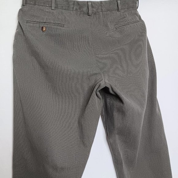 Vintage Orvis 34x29.5 Canvas Pants Leather Trim Sporting USA Made Green Hunting - Picture 4 of 16